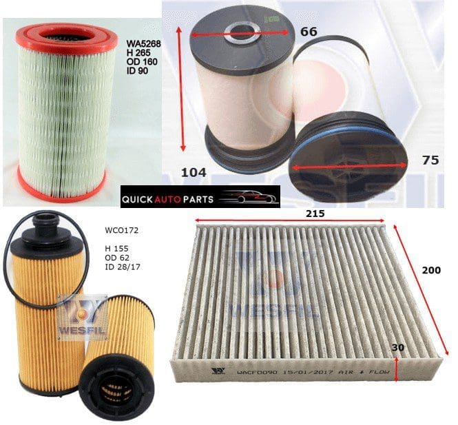 Filter Service Kit for 2.8L Diesel Holden Colorado