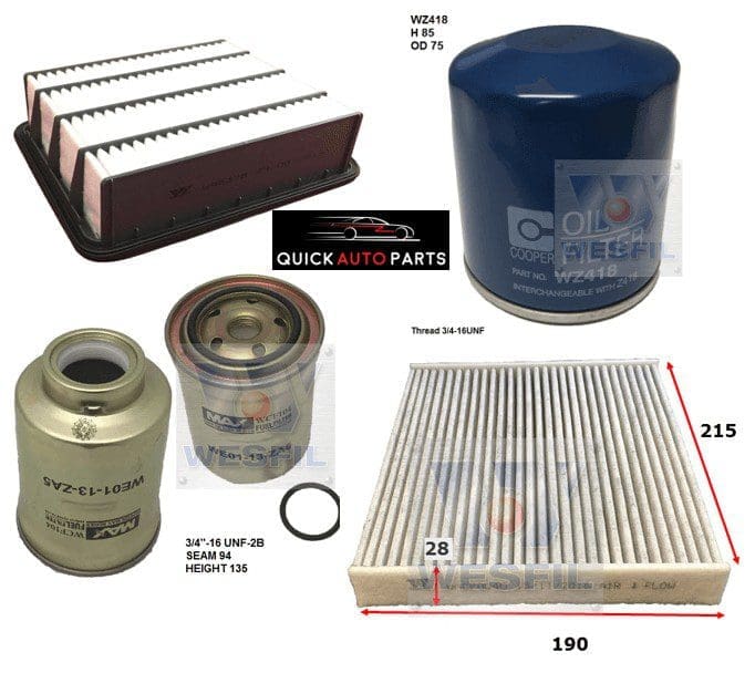 Filter Service Kit for 2.8L Diesel Toyota Landcruiser Prado