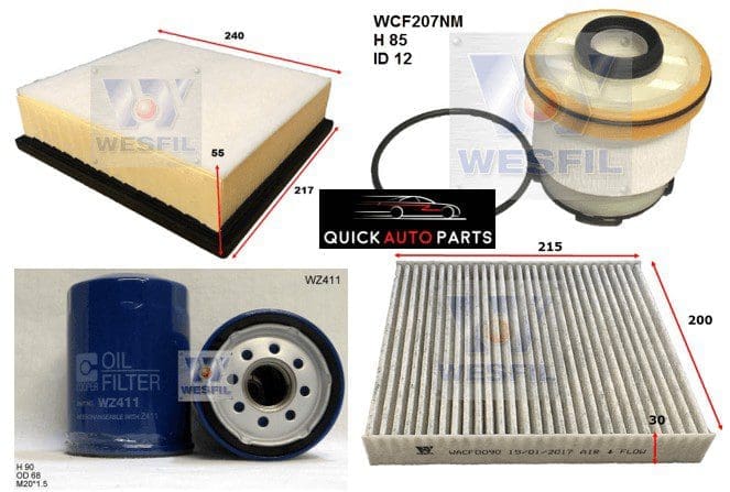 Filter Service Kit for 2.4L Diesel Mitsubishi Triton