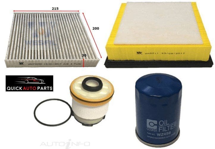 Filter Service Kit for 2.4L Diesel Mitsubishi Triton