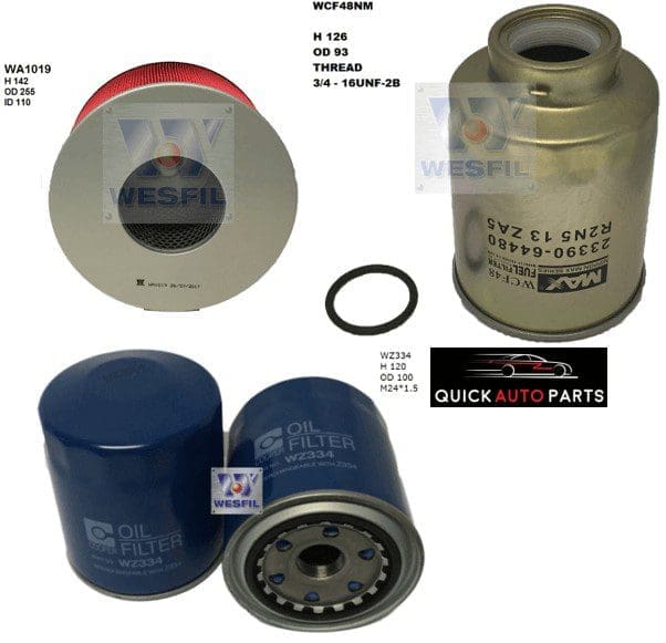 Filter Service Kit for 4.2L Diesel Toyota Landcruiser HDJ100R