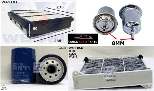 Filter Service Kit for 2.4L Petrol Mitsubishi Triton