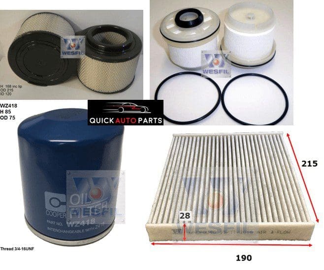 Filter Service Kit for 3.0L Diesel Toyota Hilux KUN16R