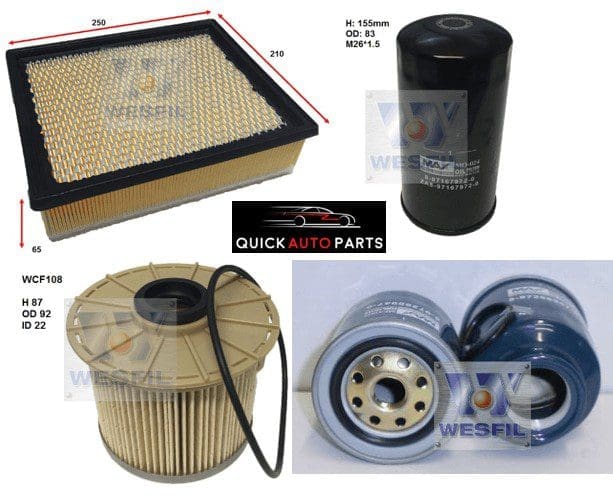 Filter Service Kit for 3.0L Diesel Isuzu D-Max