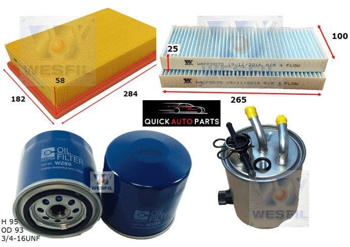 Filter Service Kit for 2.5L Diesel Nissan Navara (Spain built)