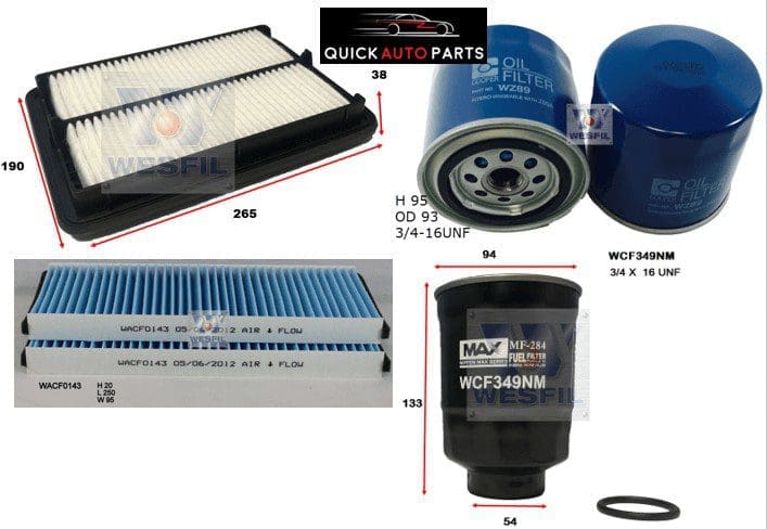 Filter Service Kit for 2.5L Diesel Nissan Navara (Thai built)