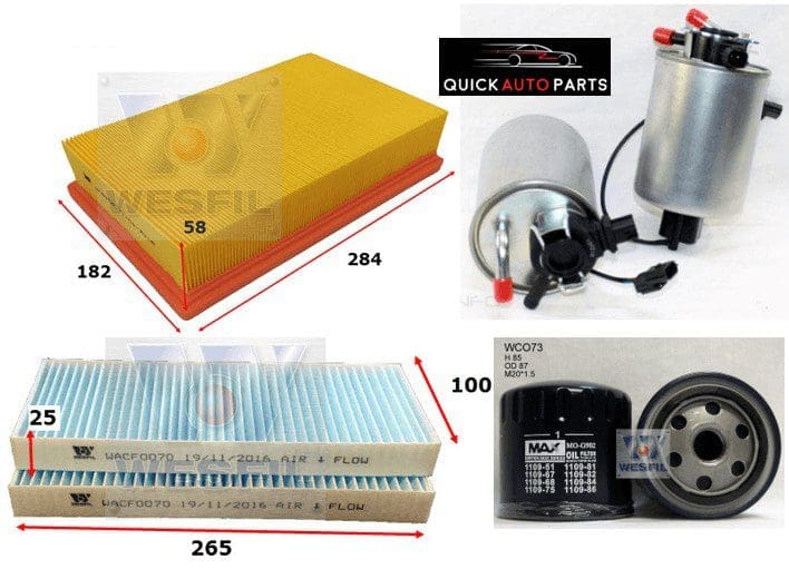 Filter Service Kit for 3.0L Diesel Nissan Navara D40