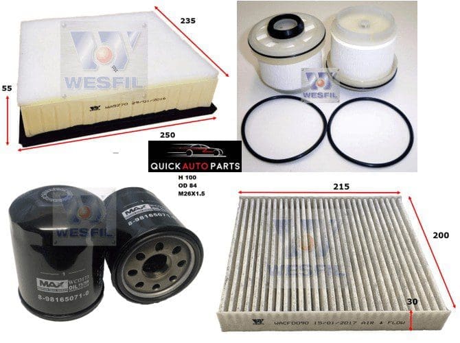 Filter Service Kit for 3.0L Diesel Isuzu D-Max