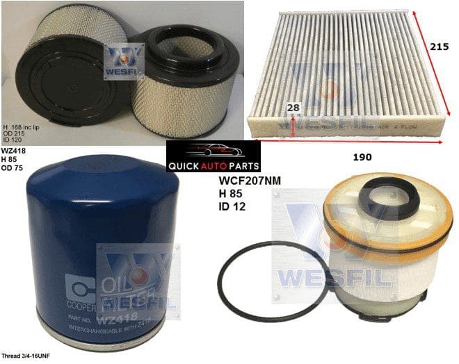 Filter Service Kit for 3.0L Diesel Toyota Hilux KUN16R